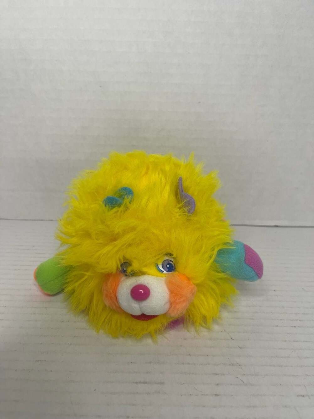 Vintage 1986 Mattel Mini Popples Plush Yellow Ball Toy